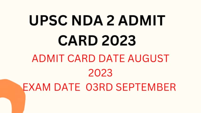 UPSC NDA 2 Admit Card 2023, UPSC NDA Exam Date 2023 - upmspresult