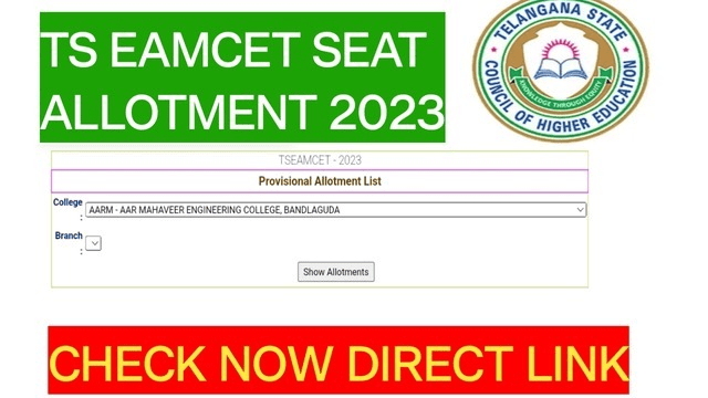 TS EAMCET Seat Allotment Result 2023 Direct Link Check , @tseamcet.nic ...